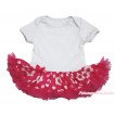 White Baby Bodysuit Hot Pink White Flower Pettiskirt JS4612